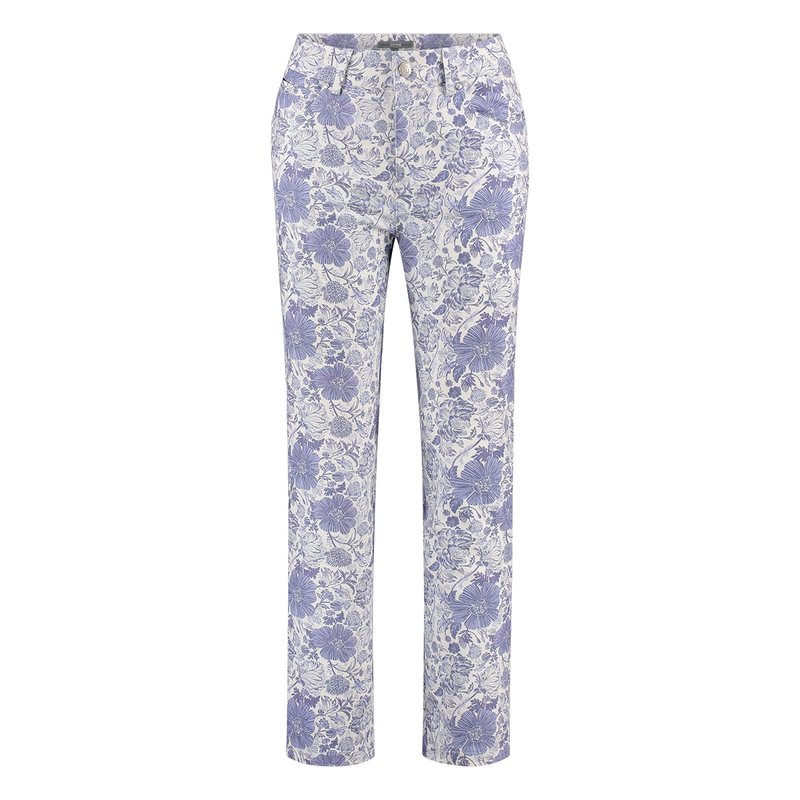 Dames Broek PS#blauwebloemprt72c Sanne BLAUW DESSIN