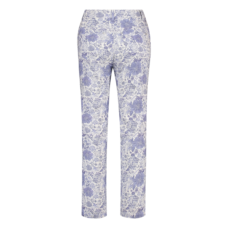 Dames Broek PS#blauwebloemprt72c Sanne BLAUW DESSIN