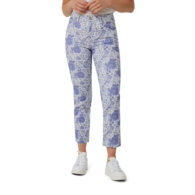 Dames Broek PS#blauwebloemprt72c Sanne BLAUW DESSIN