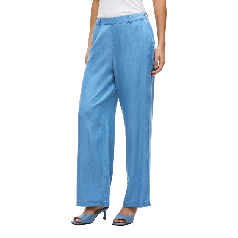Dames Broek VIBISTA Vila MID BLUE DENIM