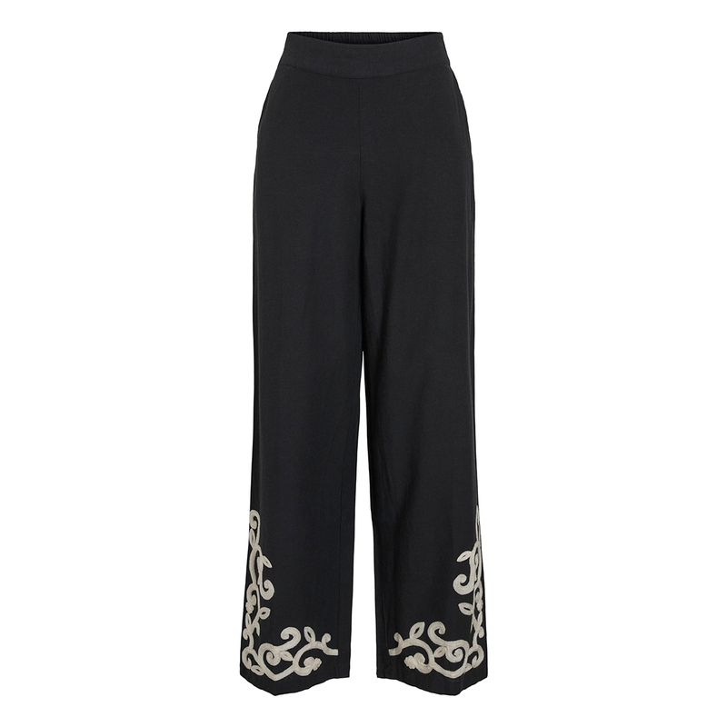 Dames Broek VIPOLENE Vila ZWART DESSIN
