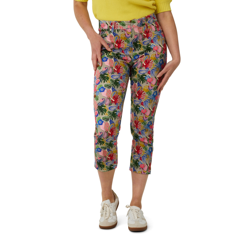 Dames capri bloemprint 64 cm Sanne DIVERSE KLEUREN