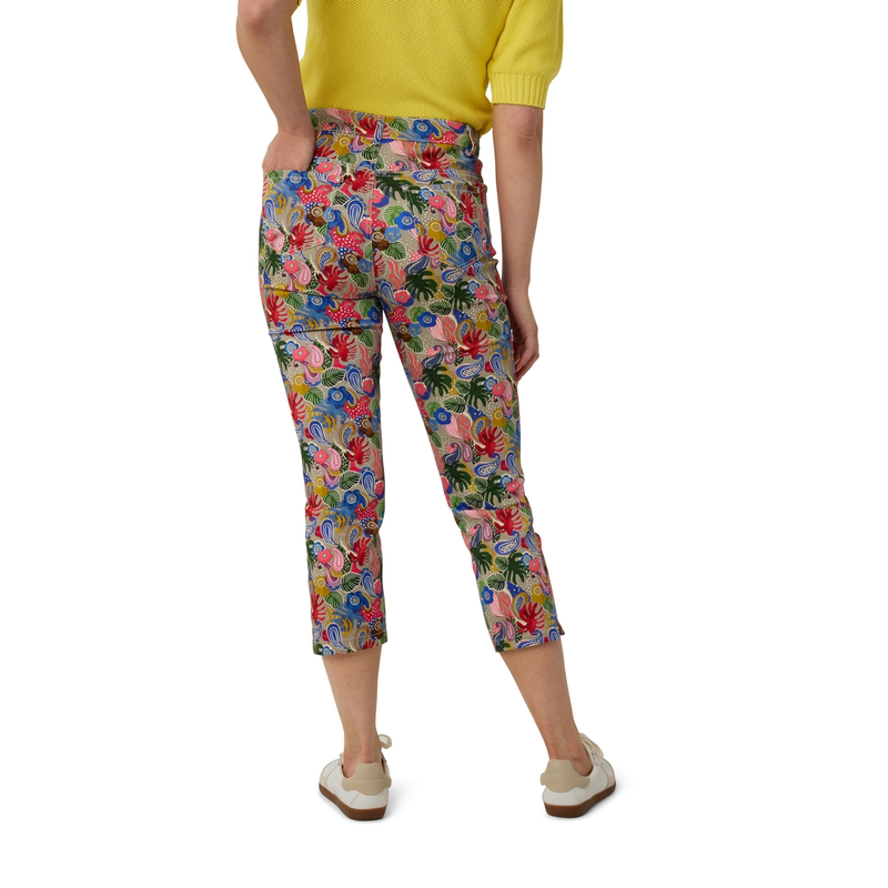 Dames capri bloemprint 64 cm Sanne DIVERSE KLEUREN