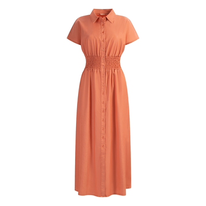 dames denim midi jurk in kleur