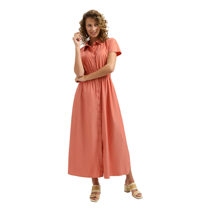 dames denim midi jurk in kleur
