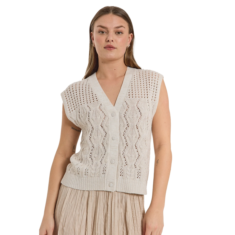 Dames Gilet 206074 Freequent Wit