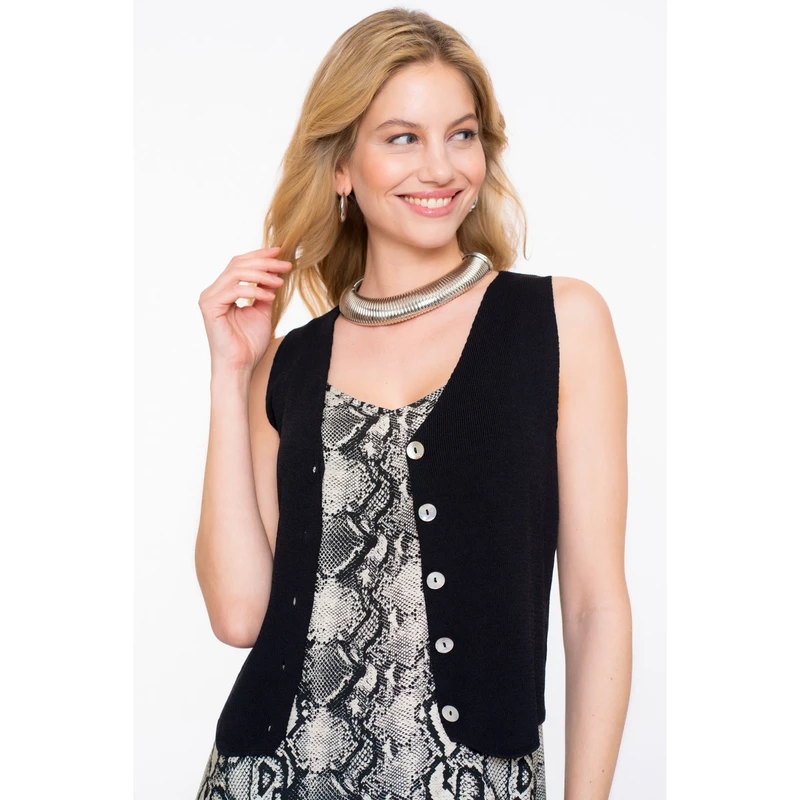 Dames Gilet 54338-70 Geisha ZWART