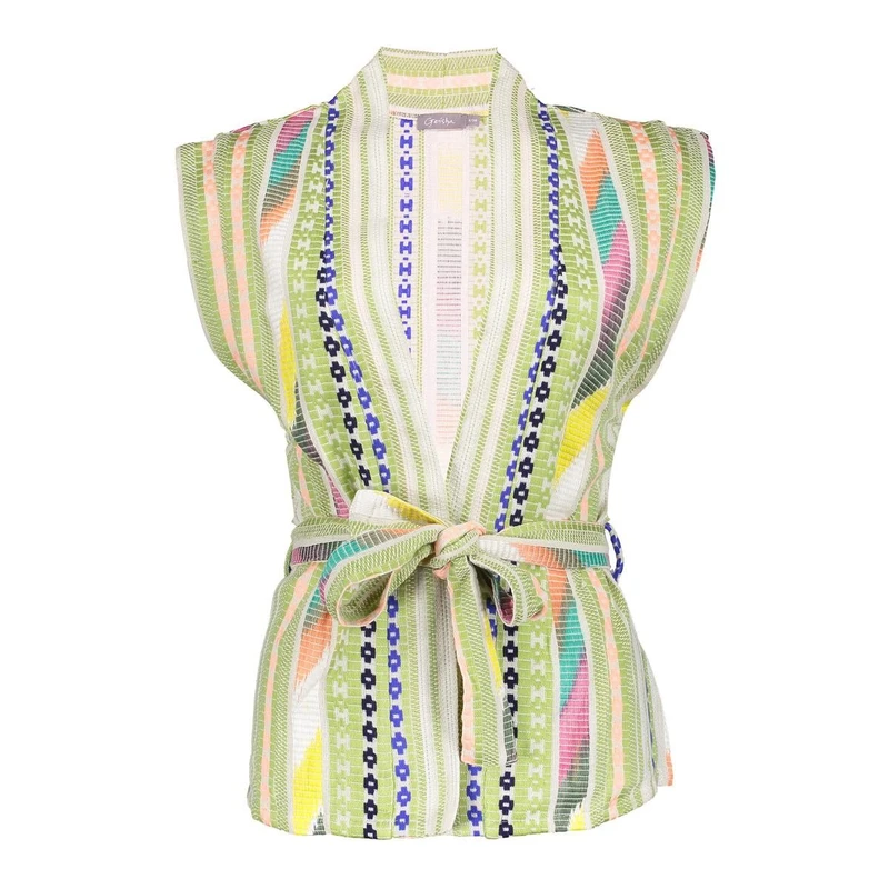 Dames Gilet 55066-21 Geisha GROEN DESSIN