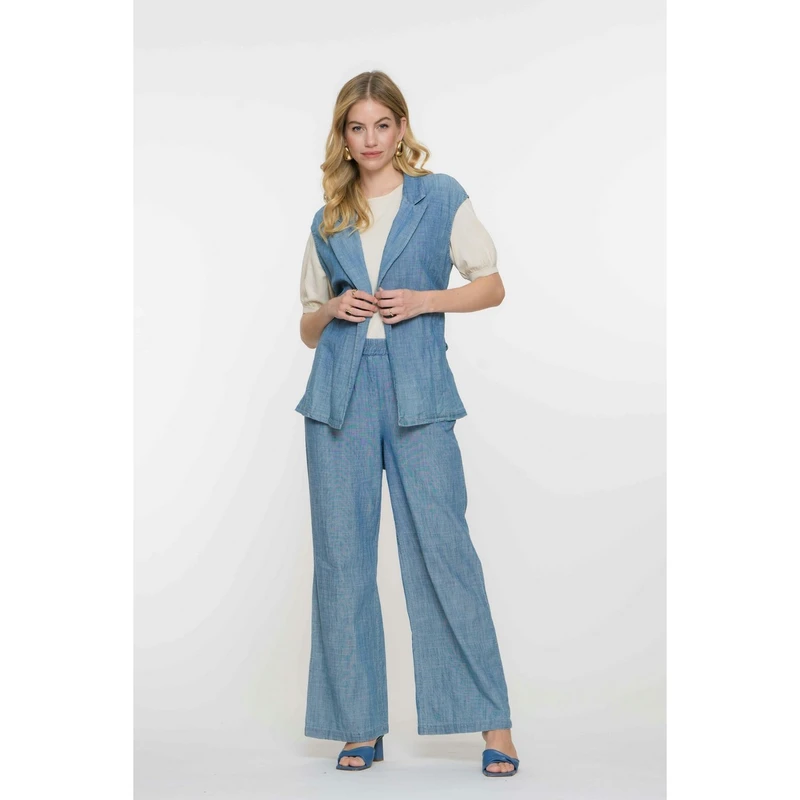 Dames Gilet 55091-70 Geisha MID BLUE DENIM