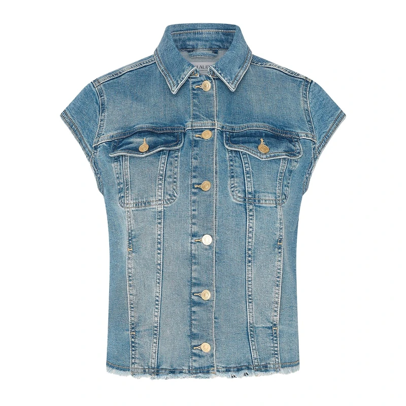 Dames Gilet CS25-16501 Claudia by Claudia Strater MID BLUE DENIM