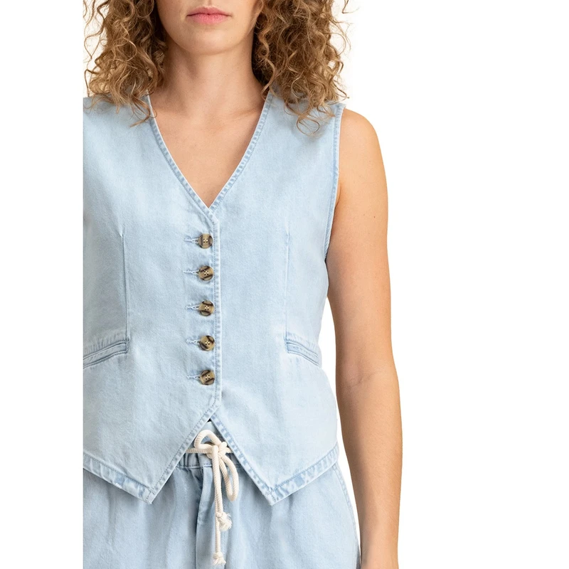 Dames Gilet DANI Circle of Trust LIGHT BLUE DENIM