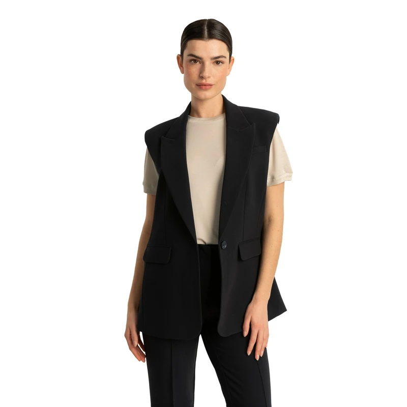 Dames Gilet EX24-15009 Expresso ZWART