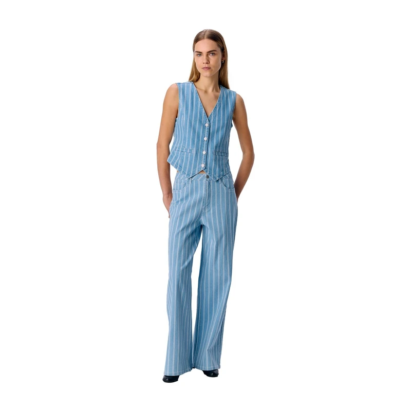Dames Gilet OBJMOLLIE Object LIGHT BLUE DENIM