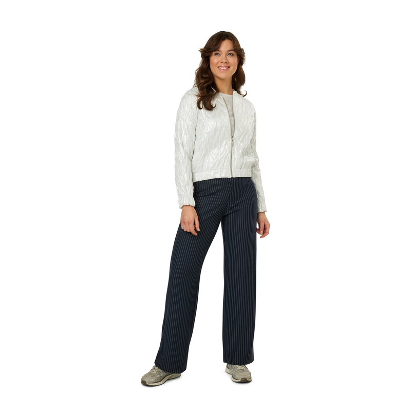 Dames Jasje 24178 bomber silver foil Ivy & You ZILVER