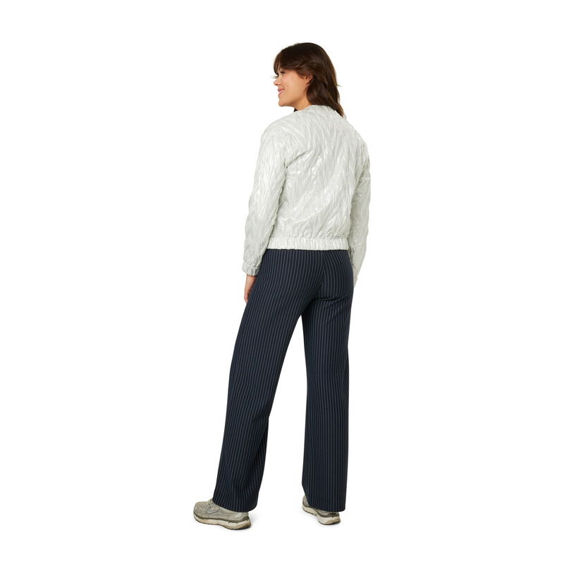 Dames Jasje 24178 bomber silver foil Ivy & You ZILVER