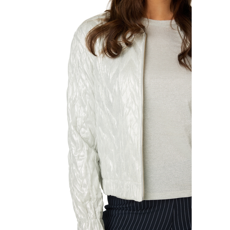 Dames Jasje 24178 bomber silver foil Ivy & You ZILVER