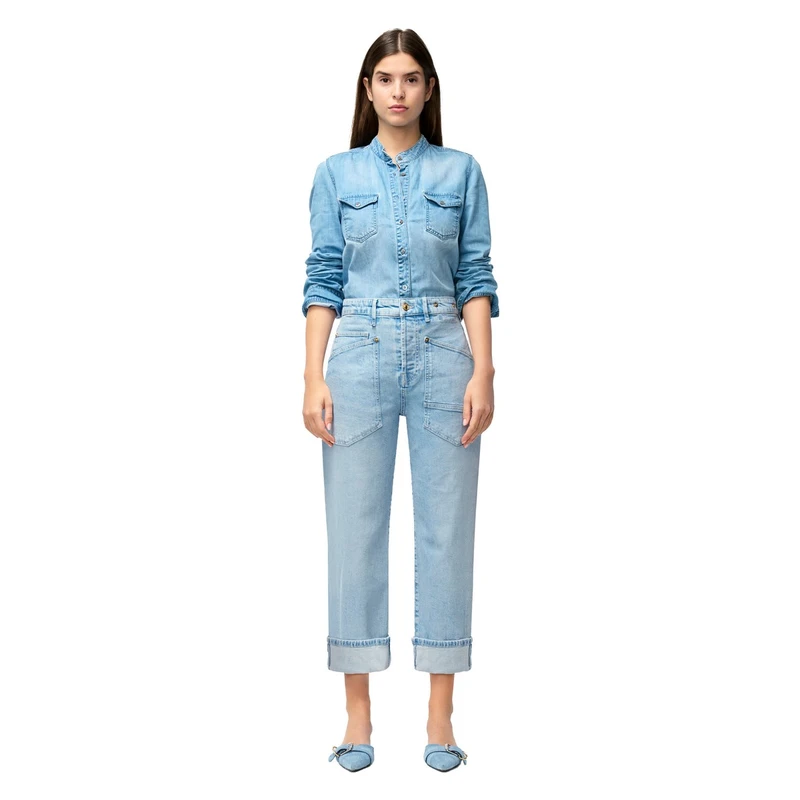 Dames Jeans 0361L232190BAGGY MAC BLEACHED BLUE DENIM
