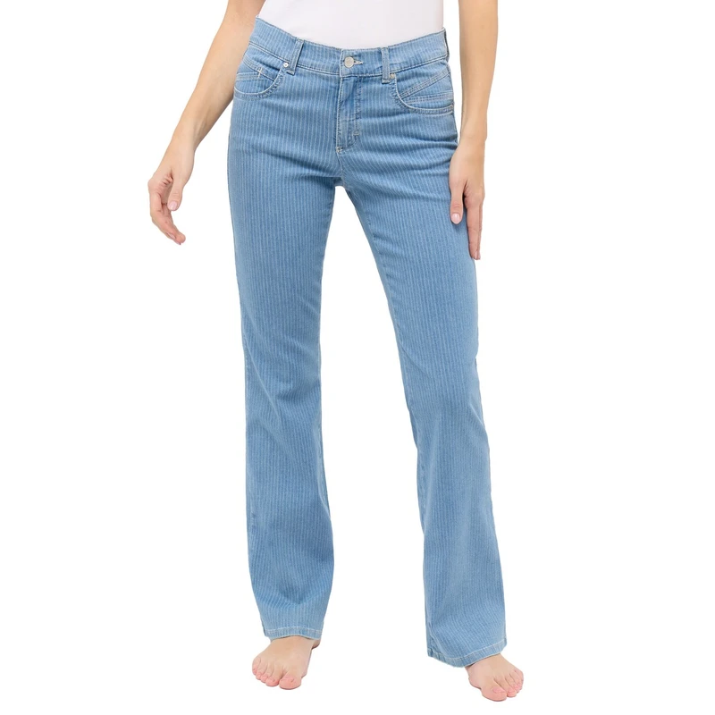 Dames Jeans 248895031 LENI Flared Angels BLEACHED BLUE DENIM