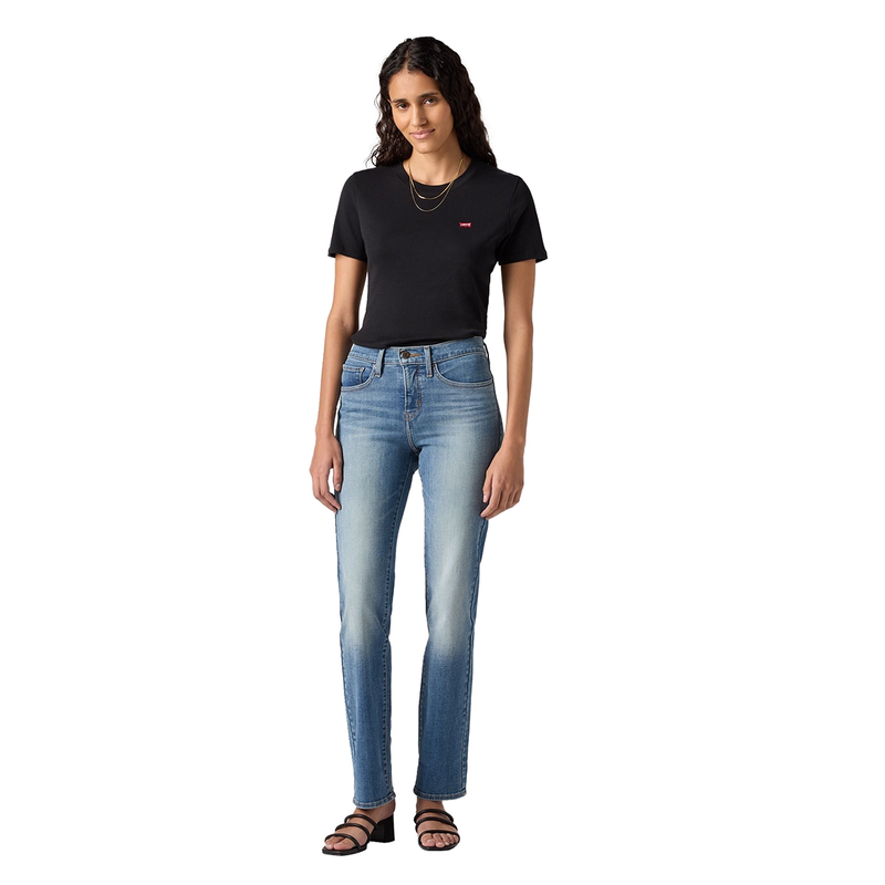 Dames Jeans 314 SMUDGED LINE Levi's MID BLUE DENIM