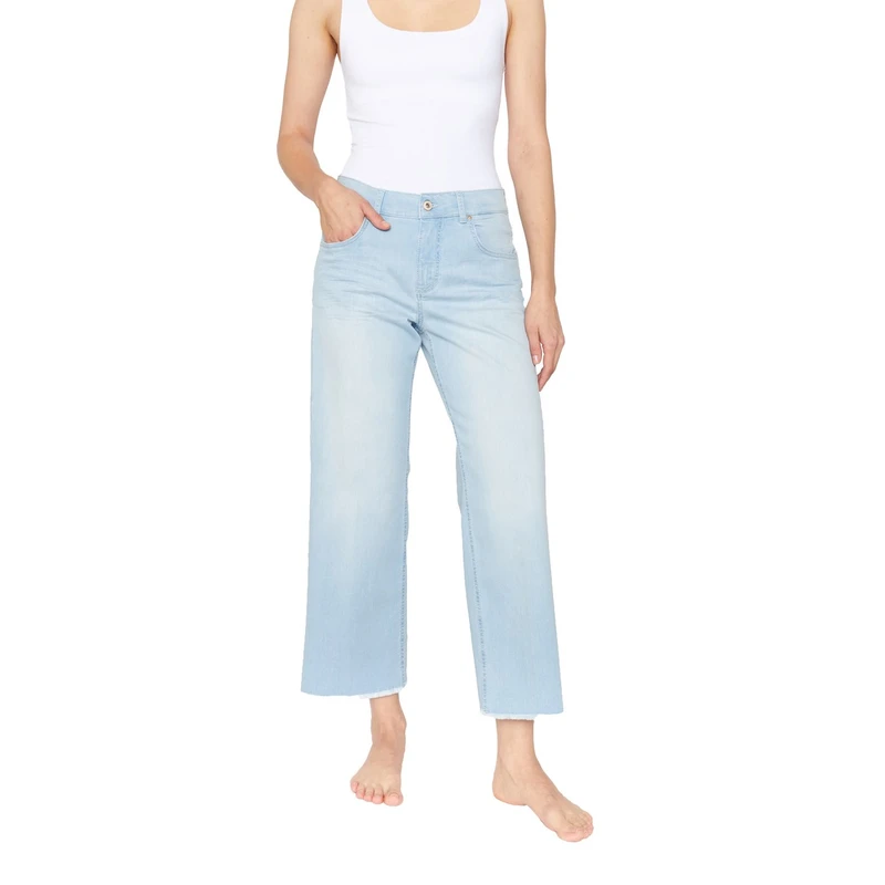 Dames Jeans 332660626 LINN FRINGE Angels BLEACHED BLUE DENIM