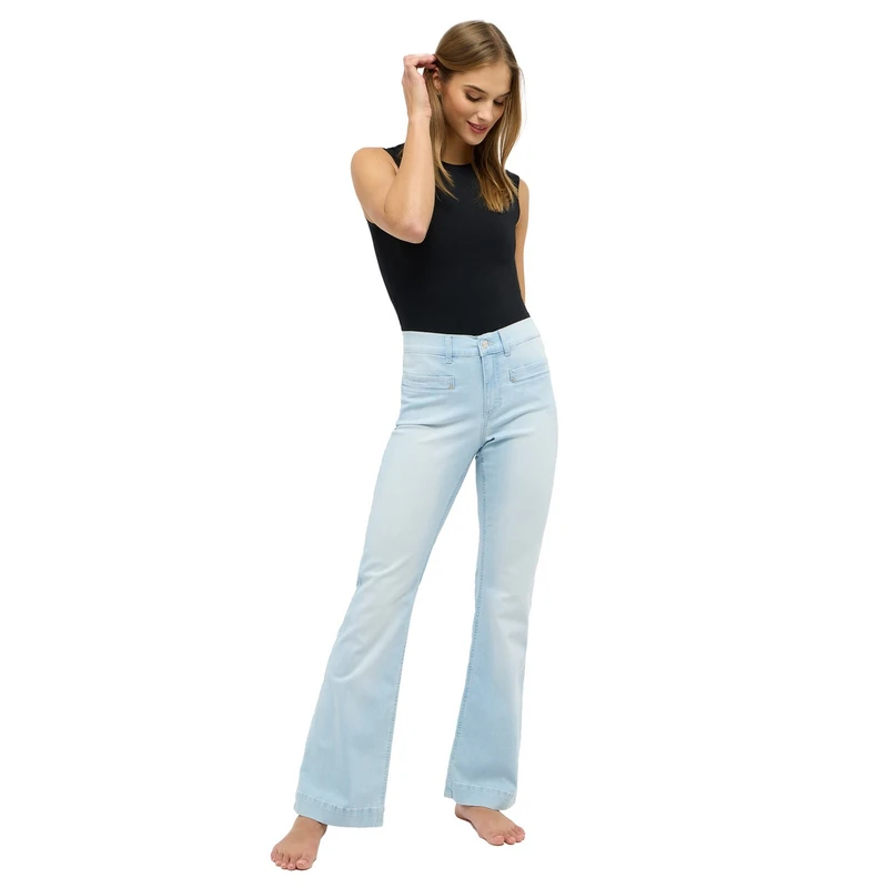 Dames Jeans 332895331 LENI FLARED POCKET Angels BLEACHED BLUE DENIM