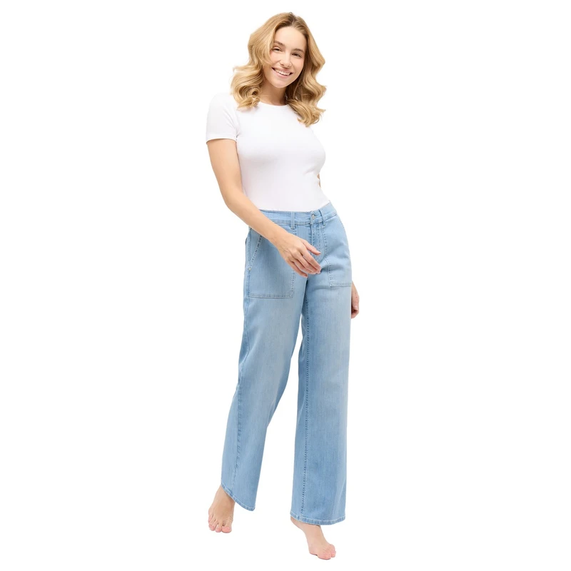 Dames Jeans 350256830 LIZ WORKER Angels BLEACHED BLUE DENIM