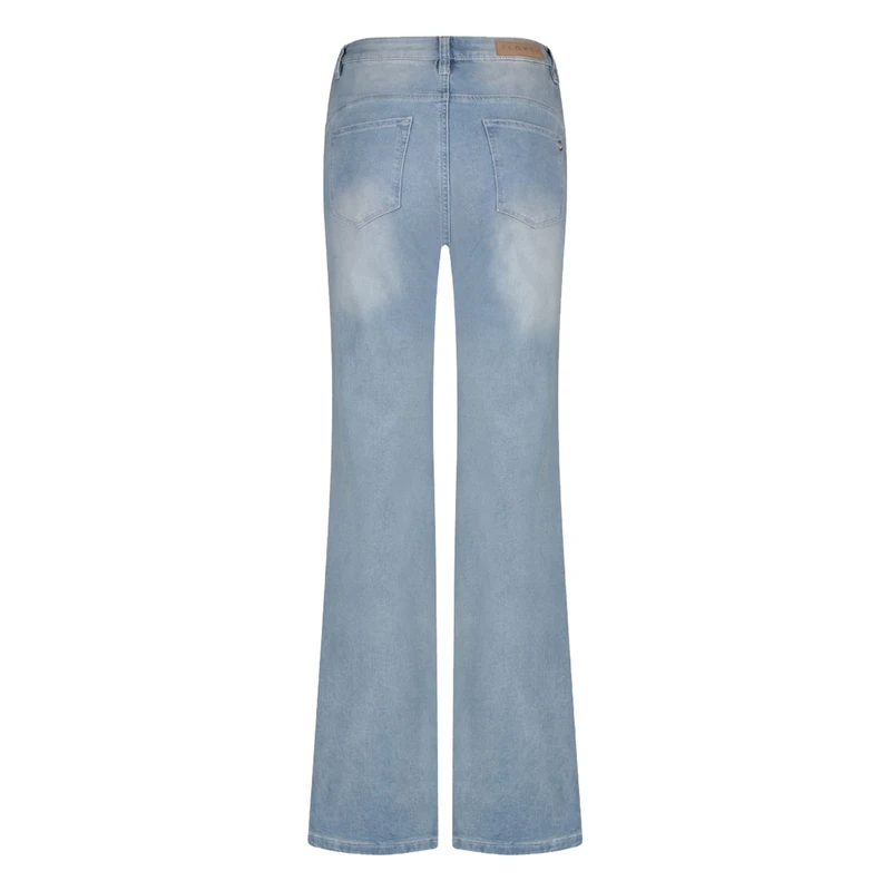 Dames Jeans Ana flared FLOREZ MID BLUE DENIM
