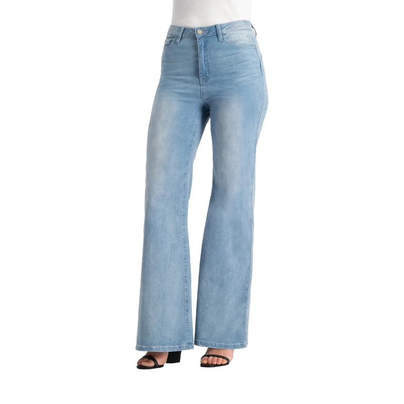 Dames Jeans Ana flared FLOREZ MID BLUE DENIM