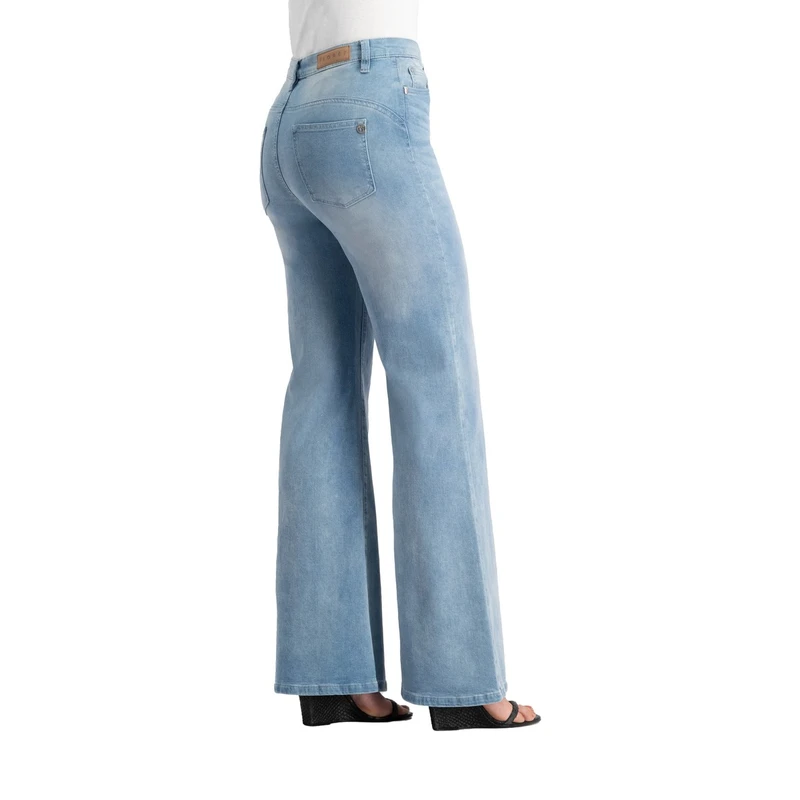Dames Jeans Ana flared FLOREZ MID BLUE DENIM