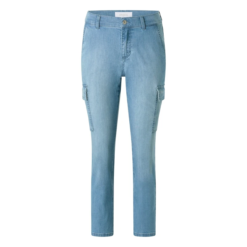 Dames Jeans CICI CROP SLIT CARGO 311345600 Angels LIGHT BLUE DENIM