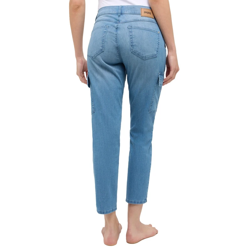 Dames Jeans CICI CROP SLIT CARGO 311345600 Angels LIGHT BLUE DENIM