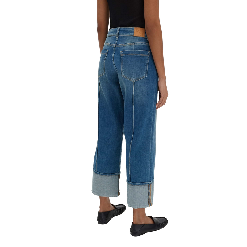 Dames Jeans Corah turn up Someday MID BLUE DENIM
