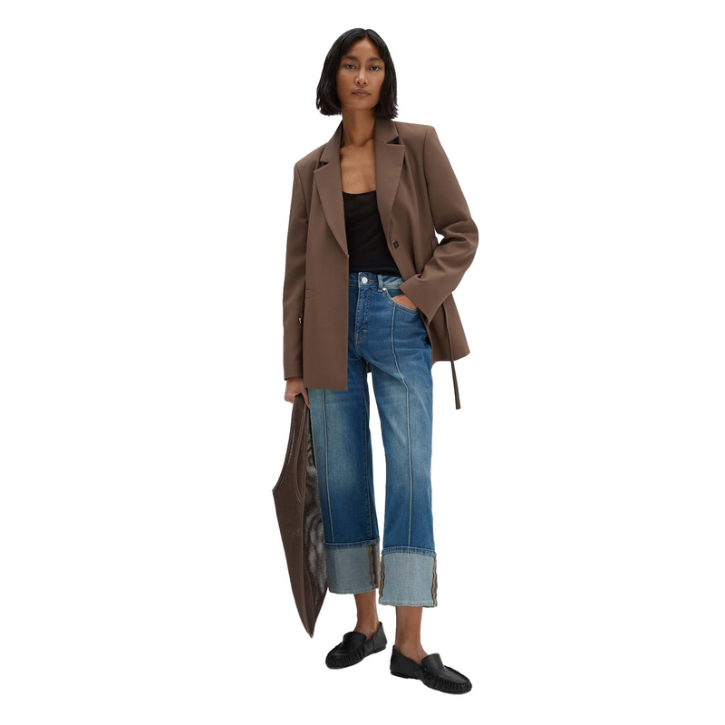 Dames Jeans Corah turn up Someday MID BLUE DENIM