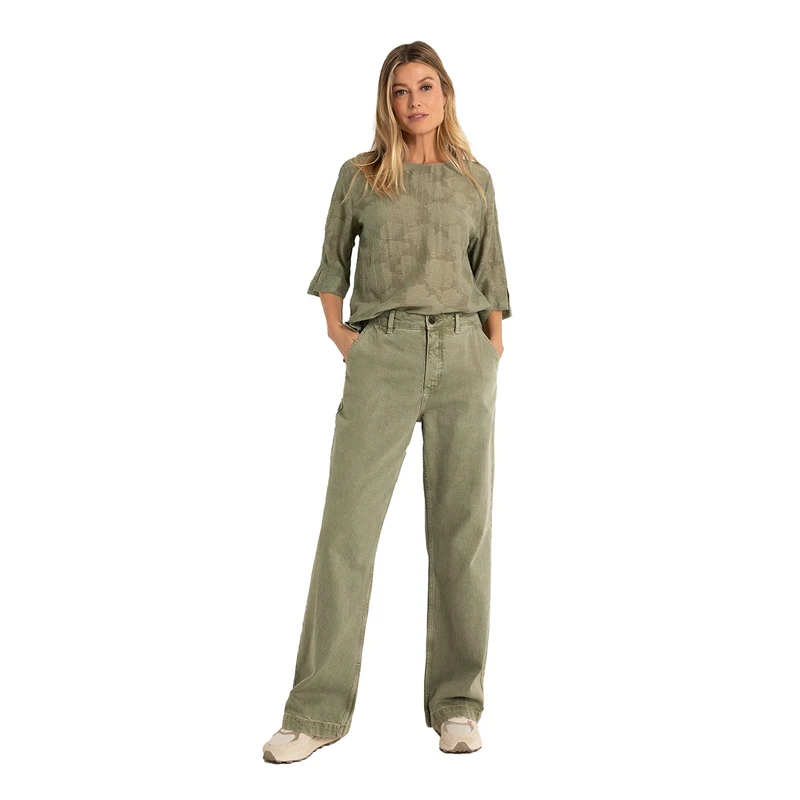 Dames Jeans CS24-22507 Claudia Strater KHAKIGROEN