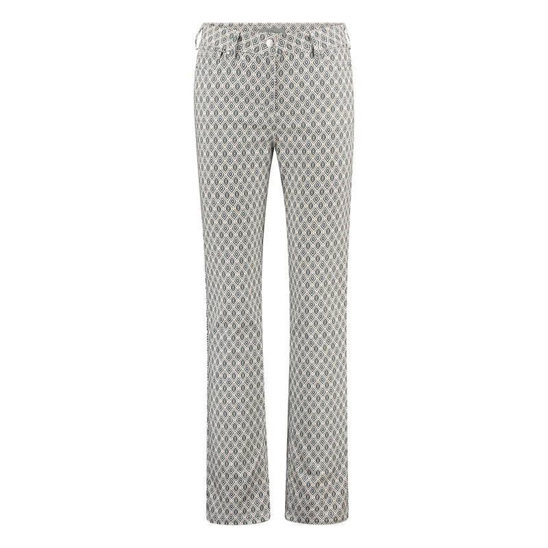 Dames Jeans Gretha geo ruit Les Copines MIDDEN GRIJS