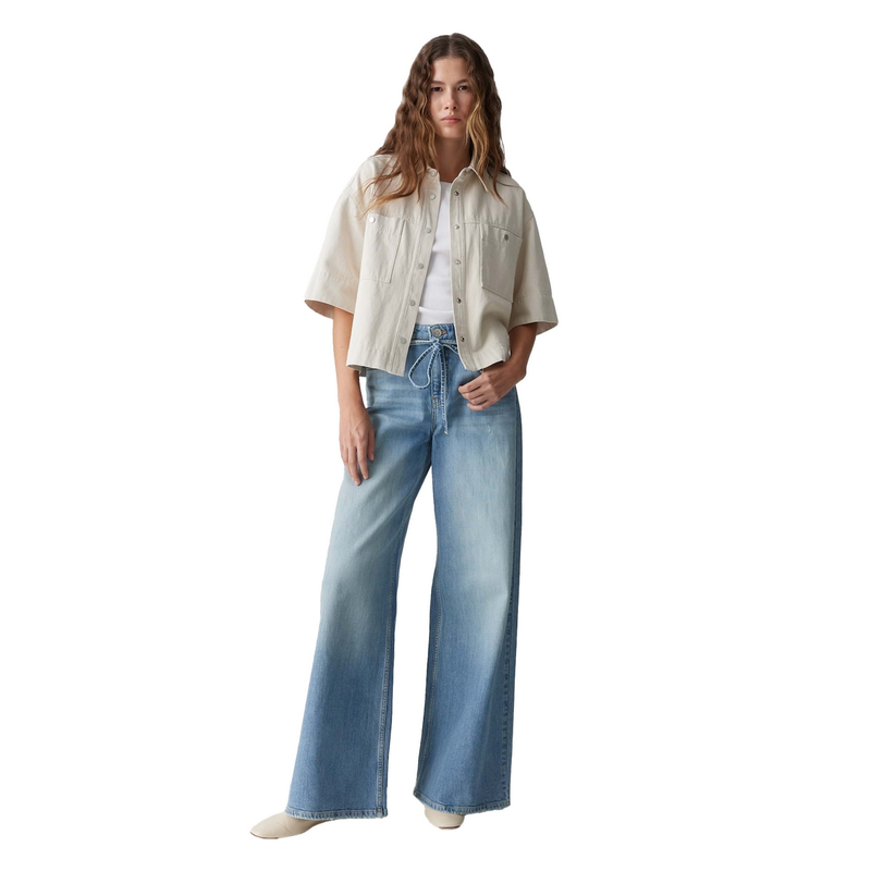 Dames Jeans Miva palazzo casual Opus LIGHT BLUE DENIM