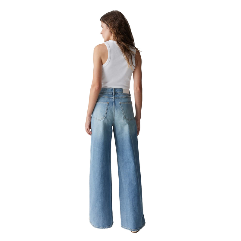 Dames Jeans Miva palazzo casual Opus LIGHT BLUE DENIM