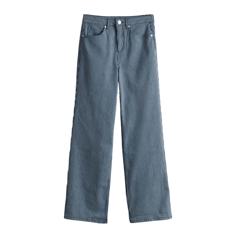 Dames Jeans Mivy striped Opus MID BLUE DENIM