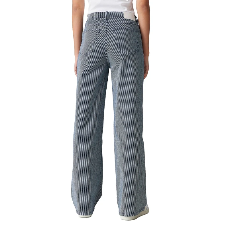 Dames Jeans Mivy striped Opus MID BLUE DENIM