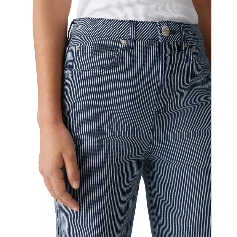 Dames Jeans Mivy striped Opus MID BLUE DENIM