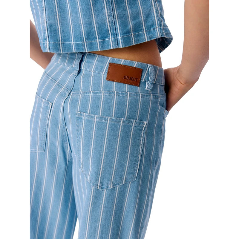 Dames Jeans OBJMOJI Object LIGHT BLUE DENIM