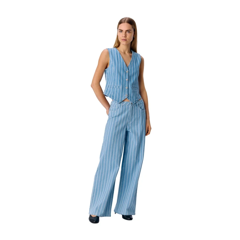 Dames Jeans OBJMOJI Object LIGHT BLUE DENIM