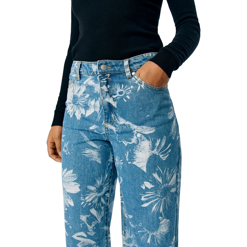 Dames Jeans OBJSAVA Object MID BLUE DENIM