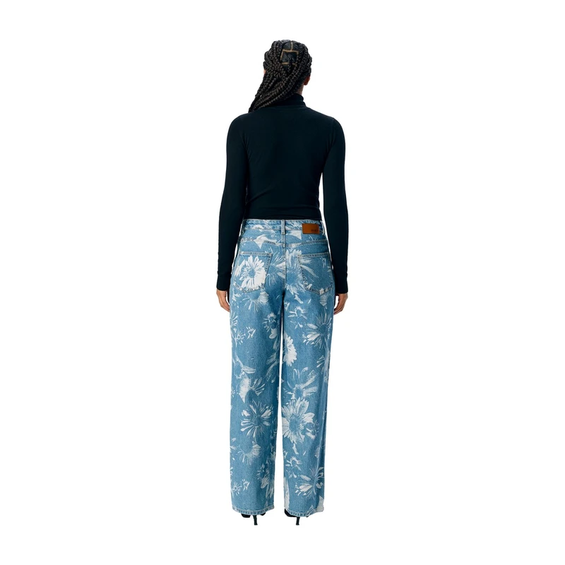 Dames Jeans OBJSAVA Object MID BLUE DENIM