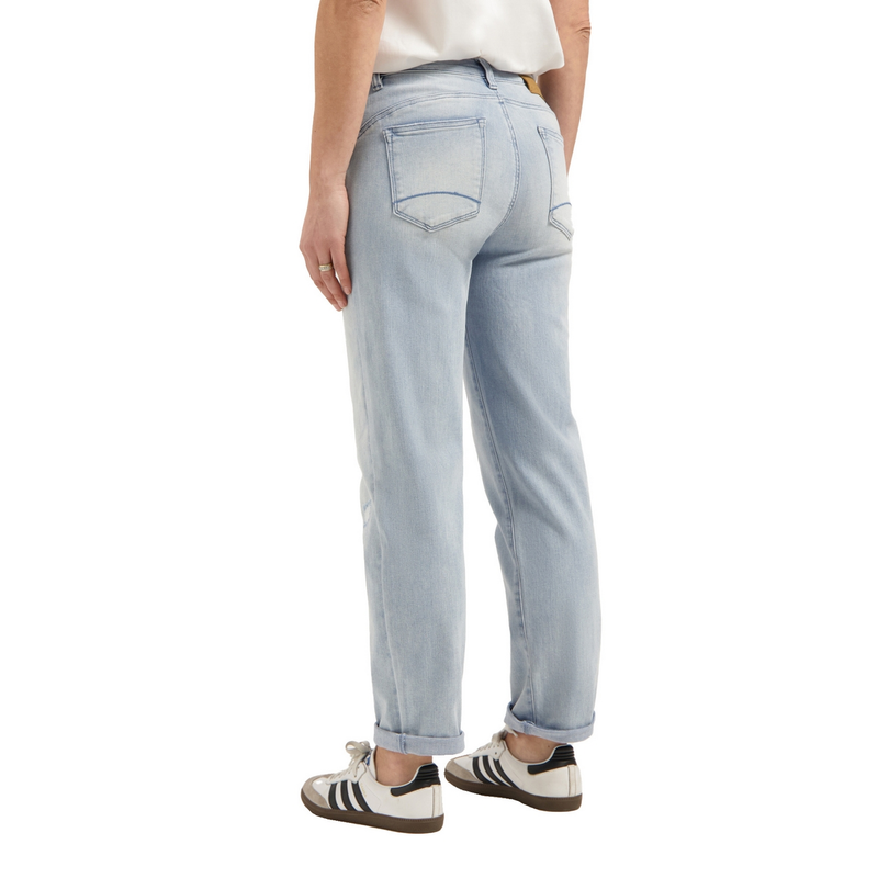 Dames Jeans Royal girlfriend FLOREZ MID BLUE DENIM