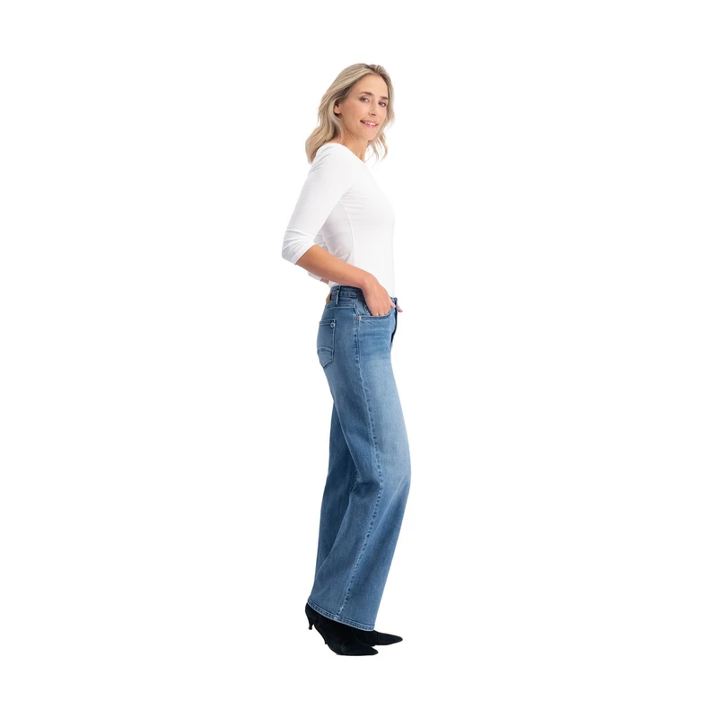 Dames Jeans Sophie straight FLOREZ MID BLUE DENIM