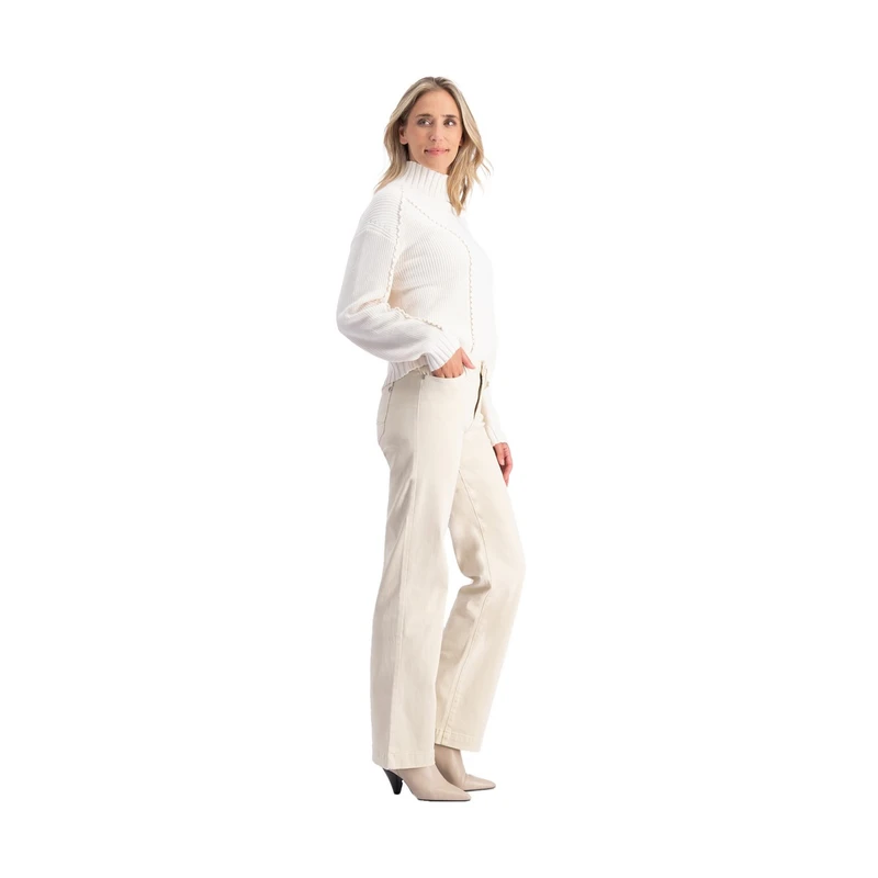 Dames Jeans Sophie straight FLOREZ ECRU