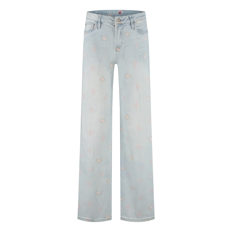 Dames Jeans Sophie straight FLOREZ LIGHT BLUE DENIM