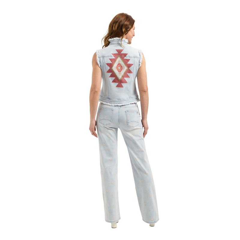 Dames Jeans Sophie straight FLOREZ LIGHT BLUE DENIM