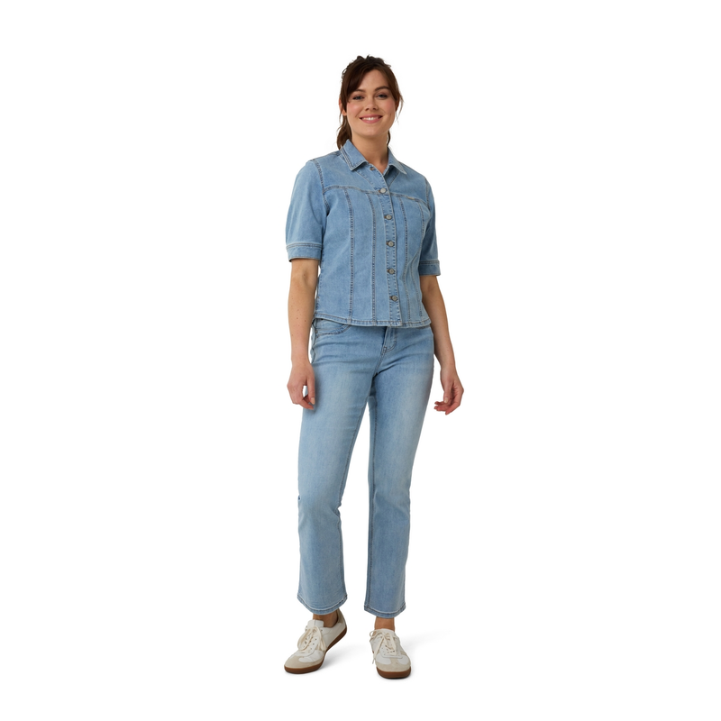 Dames Jeans SVU4426Babetteflaire Ivy & You BLEACHED BLUE DENIM